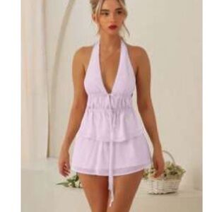 cute Lavender Halter 2-Piece Set